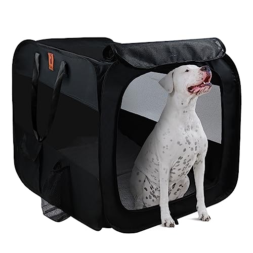 Ouhou Folding Dog Travel Crate Carrier For Medium Dogs Portable Soft-Sided Pet Kennel 30"X 18"X 18" Collapsible Enclosure For Large Puppy. #TOP19