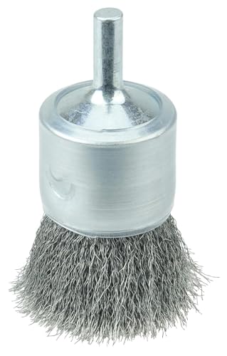 Image of Weiler 11006 1 inch Coated Cup Crimped Wire End Brush, .006 inch Steel Fill, Made in The USA (Pack of 10)