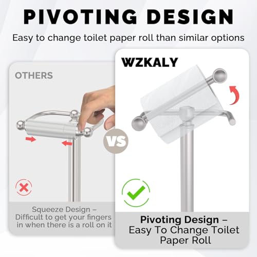 image for WZKALY Toilet Paper Holder Stand, Brushed Nickel Toilet Paper Holder F