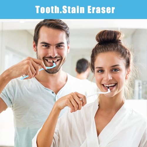Image of 8 Pcs Tooth Stain Eraser Tartar Polisher Stain Removers Dental Plaque Tartar Eraser Plaque Tool Professional Dental Picks Cleaning Professional Tools Teeth Cleaning Kit for Oral Care White and Blue