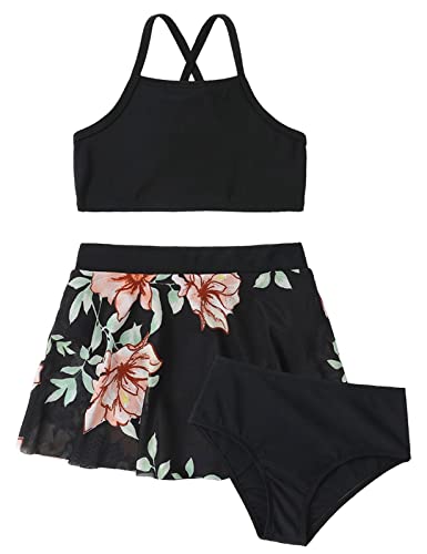 Echinodon Mädchen Bikini Set 3tlg Bademode mit Rock Kinder Baby Hawaiian...