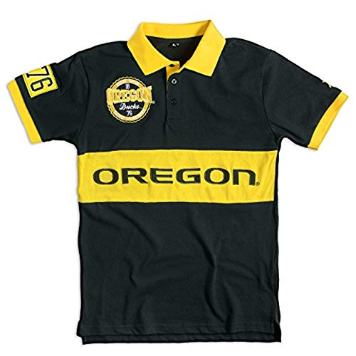 FOCO Oregon Cotton/Poly Wordmark Rugby Short Sleeve Polo Shirt Medium