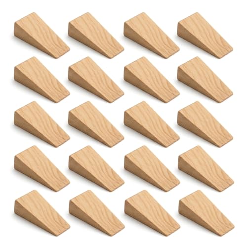 20 Stücke Dreieckiger Holzkeile Klein Hartholzkeil Türstopperzum Unterleg Keile Holzblöcke für Möbel Türkeil für Möbelzubehör Möbelpolster Türen Und Fenster Installation Holz Möbelkeile