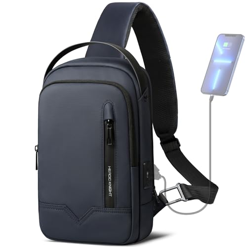 Bolso cruzado de hombro impermeable con USB integrado para proteger tus dispositivos