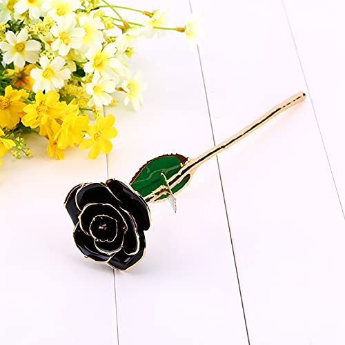 Gold Dipped Rose Flowers 24k Gold Rose Girlfriend Gift 24k Rose Gold Rose Love Stem Dipped 24k Rose Foil Trim Geschenken voor Haar - Afbeelding 5