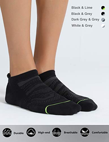 Image of CS CELERSPORT Men's Ankle Running Socks with Cushion, Arch Support Low Cut Athletic Tab Socks for Men Women 6 Pack