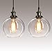 Produktbild 2 x Vintage Glas Pendelleuchte - Frideko Industrielle Hängeleuchte Metall-Finish Glaskugel Runde Schatten für Loft Coffee Bar Restaurant Küche 60W 220V E27 Lampenfassung