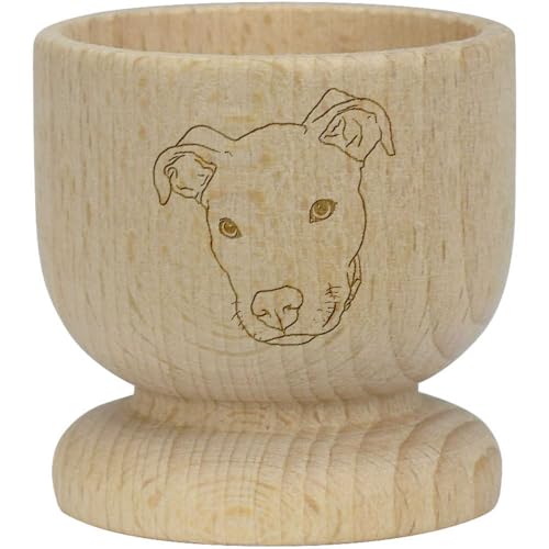 'Pit Bull Terrier' Wooden Egg Cup (EC00028730)