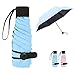 Produktbild Regenschirm Taschenschirm, Queta Anti-UV Reise Regenschirm Mini Visier Sonnenschutz Regenschirm für Frauen Mädchen Kinder Outdoor-Aktivitäten, UPF50 + (Blau)