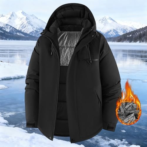 Chaqueta impermeable contra el viento y frío abrigo de forro polar pesado cómodo en XXXXXL 2