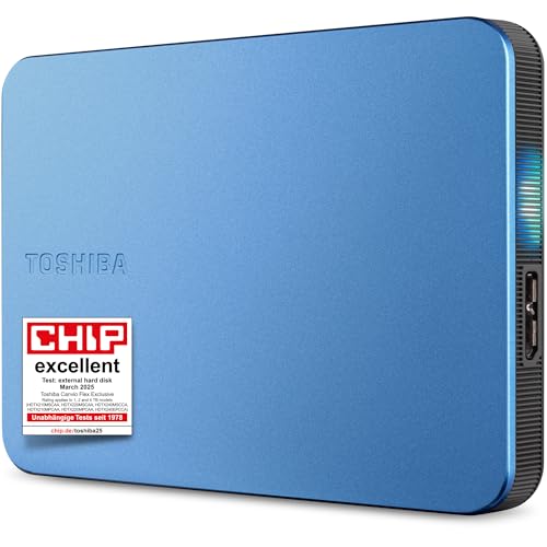 Toshiba Canvio Flex 1TB - Disco duro externo portátil de 2,5' (HDD) para Mac, Windows PC, smartphone y tableta, compatible con la mayoría de dispositivos USB-C y USB-A, plata cálida (HDTX210ESCAA)