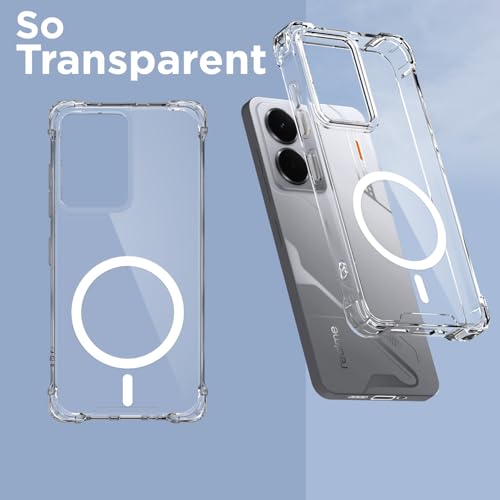 Image of Pikkme Back Cover for Realme P3 5G Mag-Safe Shockproof PC + TPU | Protective Case Magnetic Support | Bumper Case (Transparent Mag-Safe)