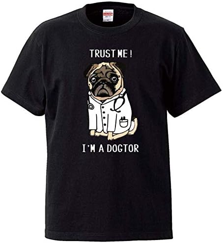 Amazon Lindwurm Tシャツ メンズ 半袖 おしゃれ パグ Pug 犬 ドクター 医者 Trust Me I M A Dogtor クルーネック Uネック ユニセックス 男女兼用 プリントtシャツ Tシャツ カットソー 通販