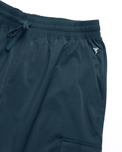 Image of TECHNOSPORT Men's Solid Slim Fit Sports Shorts TS Flexi Quick Dry Polyester Drawstring with Pockets UPF50+ for Gym Running Workout Anti Odour