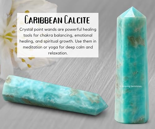 Image of Amazing Gemstone Caribbean Calcite Crystal Towers ~ Healing Crystal Crystal (2 inch to 3 inch INCH)