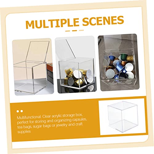 Boîte capsules de café en acrylique transparent avec couvercle