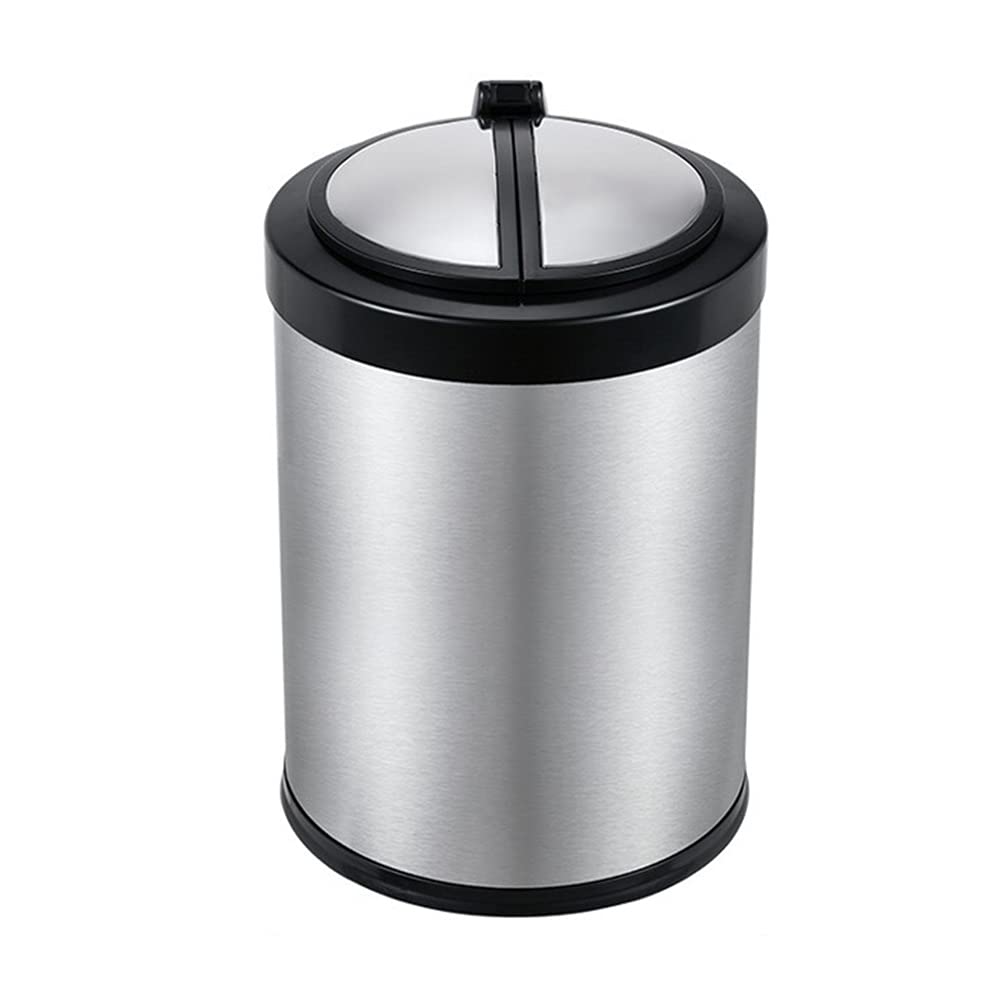 Non-contact Trash Can, Smart Sensor Household Stainless Steel with Cover 9L Capacity Automatic Opening Living Room/kitchen Waste Basket(A)