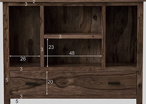 Image of The Attic Colorado Console Table|Console Table for Living Room Foyer|Solid Wood Classy Console Table|Walnut Matte Finish