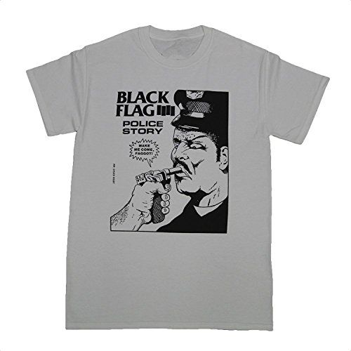 Amazon.com: Black Flag Police Story T-Shirt Xx-Large White 