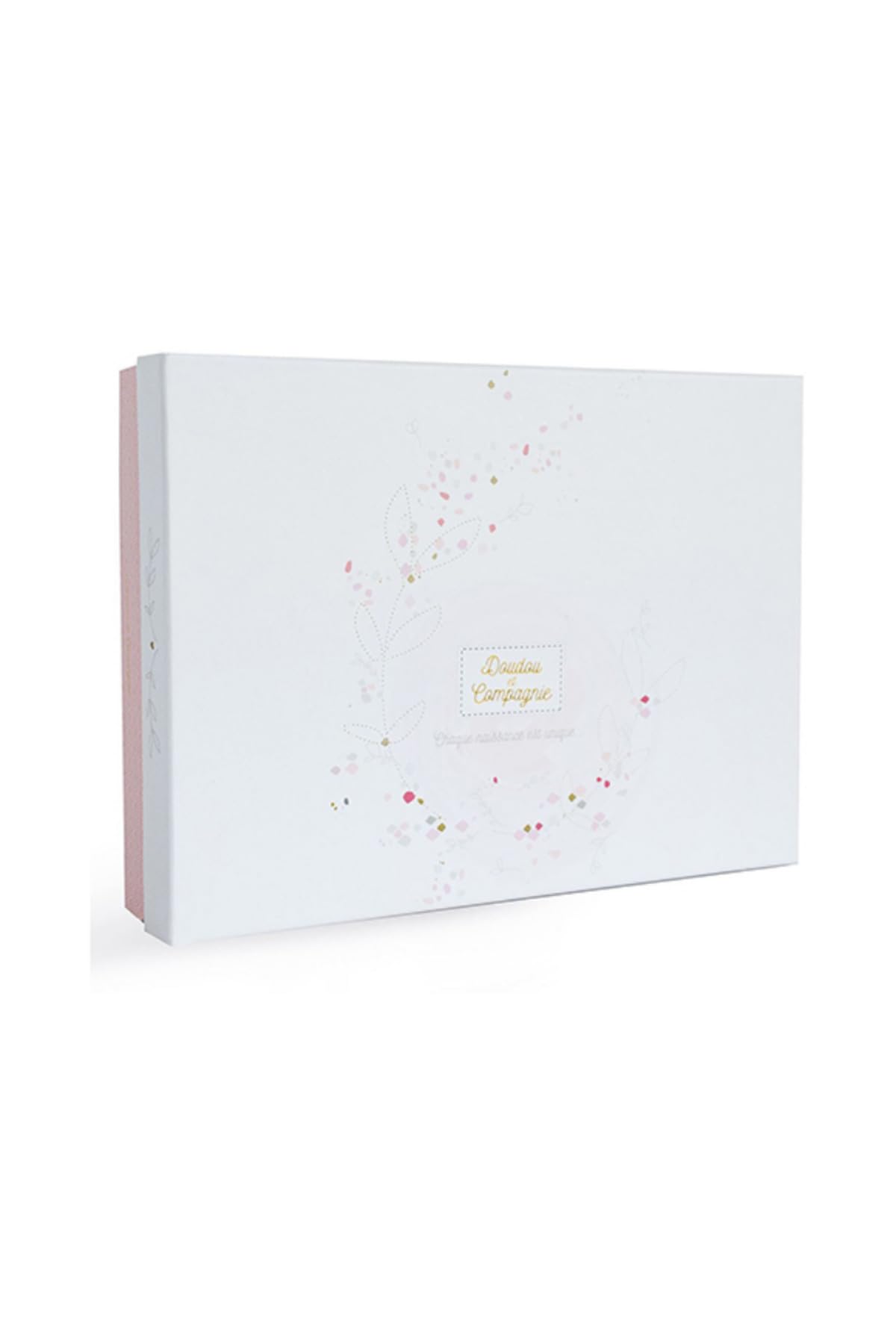 Doudou et Compagnie - Protège Carnet De Santé Bébé + Doudou Lapin - 32,5cm X 23,5cm - Rose - Coffret Cadeau De Naissance - Lapin De Sucre -DC3498