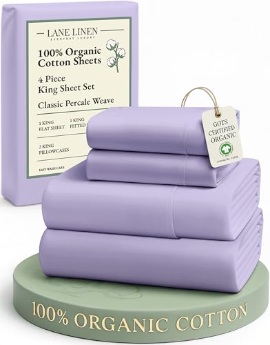 LANE LINEN 100% Organic Cotton Fully Elasticized King Sheet