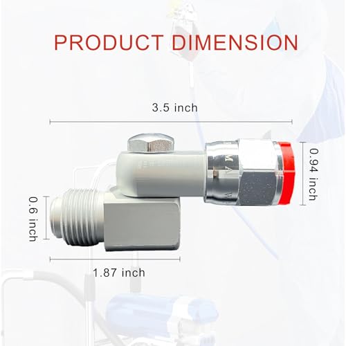 Image of (2pack) 235486 Airless Paint Spray Gun Swivel Joint | Compatible with Graco Sprayers Gun Accessories 7 /8 inch Thread 180 Degree Rotation