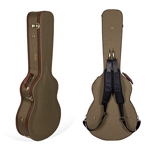 Crossrock Wood Case fits 12 Frets 000/OM Style Acoustic Guitar with removable shoulder straps-Green (CRW700-00012GN) by Crossrock - Image 4