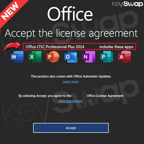 Image of MS OFFICESUITE LTSC Professional Plus 2024 | NEW 2026 Update Included | Retail License Key for Windowsdows (1 User /PC, Lifetime Validity) | Unlimited Reinstallations & Regular Updates (Quick Delivery)