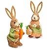 The bridge collection 11 brown easter bunny figurine set set of 2 pastel easter decorations brown bunny figurine set easter bunny set  urban country home decor