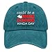 Could be a Train Station Kinda Day Humor Distressed Dad Hat Baseball Caps for Women Funny Washed Cotton Adjustable Hats Cyan Blue
