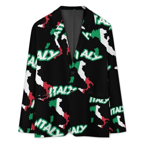 Italy Map Italian Flag Mens Blazer Casual Two Button Lapel Suits Jacket Lightweight Business Coats3