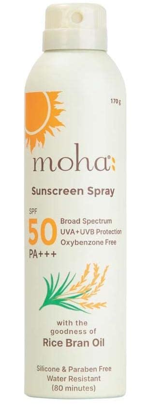 MOHA SPF 50 Sunscreen Spray UVA+UVB Protection Lightweight, No White Cast, Broad Spectrum PA +++ | For Women & Men | 170gm Each
