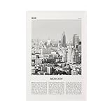 NEOHI Moskauer Schwarz-Weiß-Russland-Skyline, Mосква, Moskvá, russische Retro-Stadtkarte, Reiselandschaft, Leinwandkunst, Wanddekoration, Poster, Zuhause, Bar, Restaurant, Garage, Café, Logo, Geschenk
