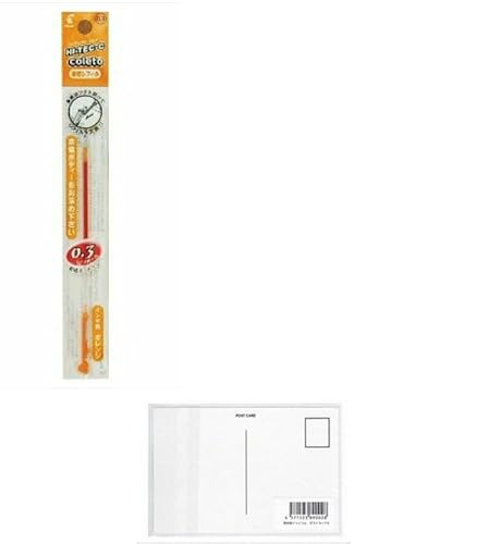 パイロット 替え芯 ハイテックCコレト 0.3mm オレンジ LHKRF-10C3-O【まとめ買い × 5本】 + 画材屋ドットコム ポストカードA