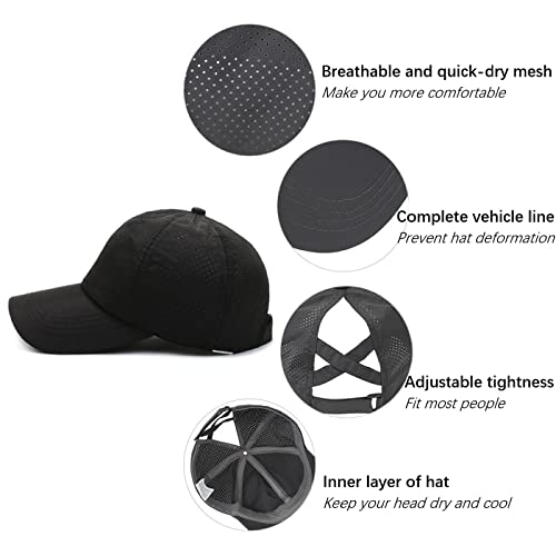 Image of Quick Dry Fit Baseball Cap - Water Repellent Sun Hat for Fishing, Running, Hiking, Golf, Surfing, Sailing, Boating