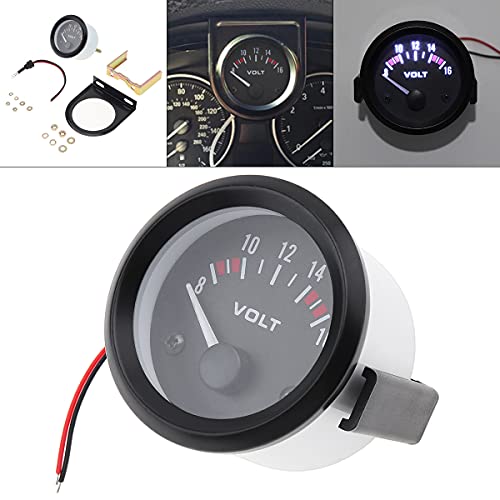 Epathchina 2" 52Mm 12V 8~16V Universal Led Electrical Car Voltmeter Voltage Gauge Meter #TOP7