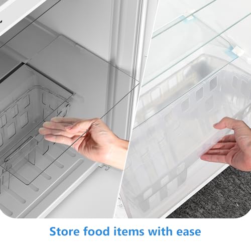 Image of Electactic 4.5 Cu.Ft Mini Fridge with Freezer, 2-Door Compact Refrigerator With 2 Removable Shelves, 3 Level Adjustable Thermostat, Quiet Efficient for Kitchen, Office, Dorm, Apartment-Classic White