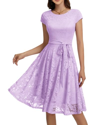 Image of MUADRESS Women's Lace Cocktail Wedding Party Dress | Wedding Guest Ready,Homecoming Event Style,Bridal Shower Outfit,Dinner Date Look,Tea Party Occasion,Birthday wear