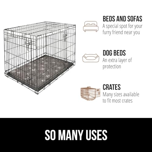 Image of GORILLA GRIP Washable Puppy Pads, 46x28, Slip Resistant Dog Crate Mat, Waterproof Cloth Pee Pad for Training Puppies in Playpen, Reusable Pet Incontinence Blanket, Protects Sofa, Dog Faces