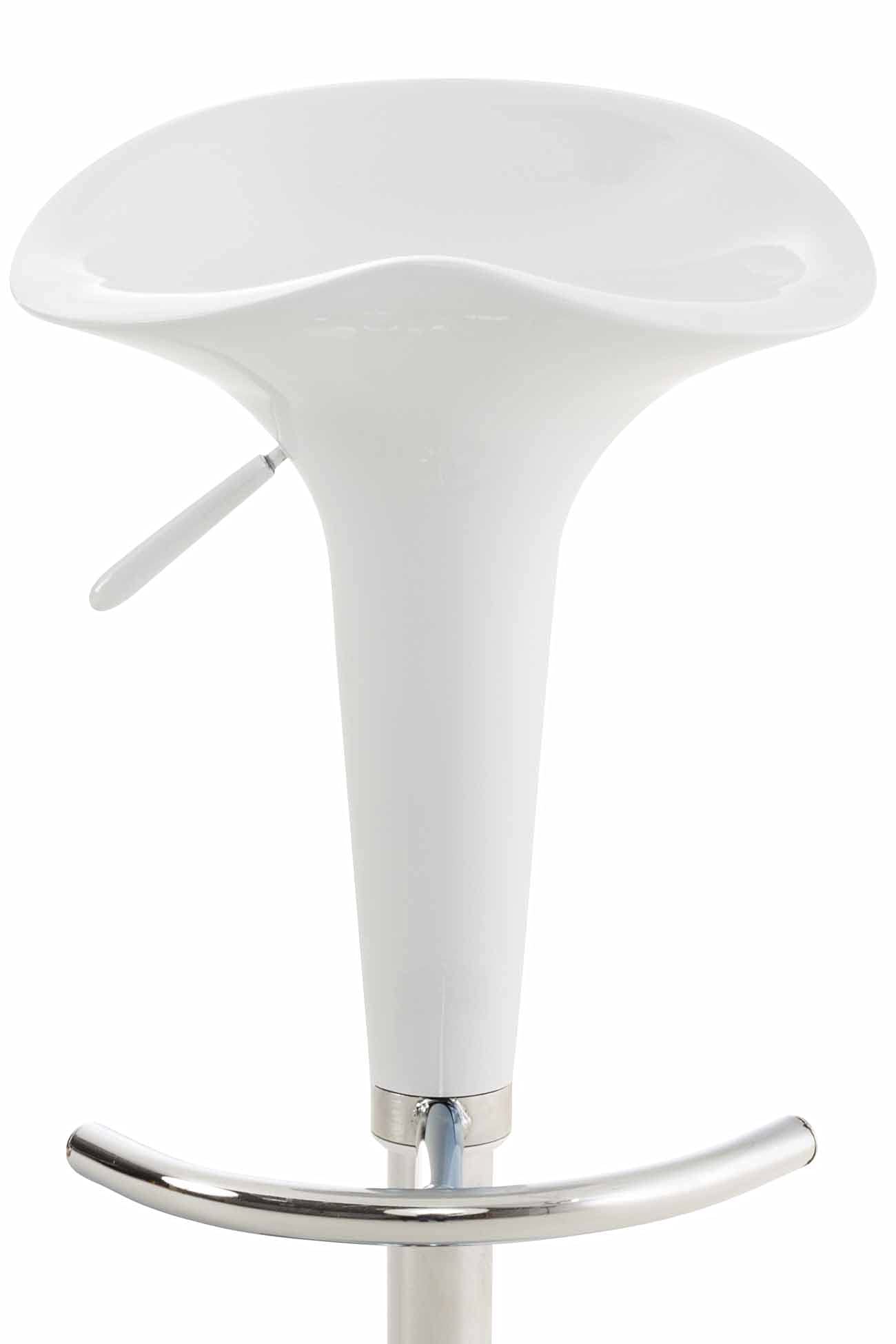 CLP Sgabello Design Saddle In Plastica I Sgabello Penisola Cucina Con Poggiapiedi I Sgabello Girevole Regolabile Alt. 60-81 CM, Colore:bianco