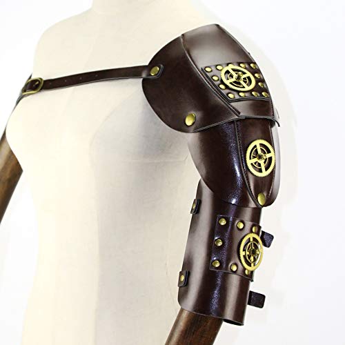 Mens Single Shoulder Armor Steampunk Pu Leather Body Chest Harness Belt Warrior Knights Cosplay Party Costume Accessory #TOP1