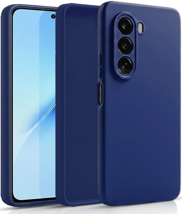 Image of Liquid Silicone Back Cover Case for OnePlus Nord CE6 Lite 5G | Soft Micro-Fibre Inside | Camera Protection Bump | Shockproof Back Cover Case for OnePlus Nord CE6 Lite 5G (Blue)