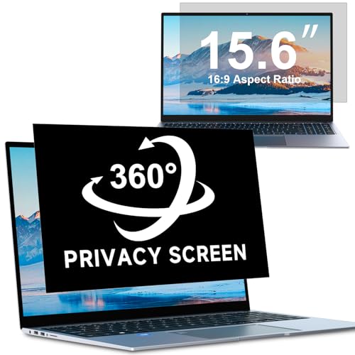 ZOEGAA 4-way 360Laptop Privacy Screen For 15.6 Inch 16:9 Computer Removable Privacy Screen For Laptop Monitor Anti Glare And Blue Light Compatible With HP Dell Lenovo Asus Samsung Acer Thinkpad