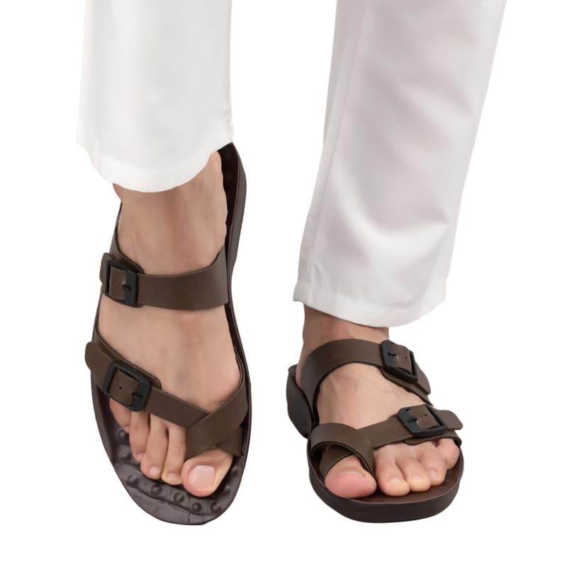 Image of Chips Men's BROWN Lightweight Slip-on Sandal Casual (3346)