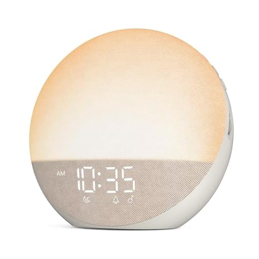 Sunrise Alarm Clock White Noise Machine: Natural Wake Up Light - Dimmable Clock with Bluetooth Speaker for Bedroom - 25 Sleep Sounds for Baby Adults Kids Putty