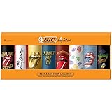 BIC Pocket Lighter, Special Edition The Rolling Stones Collection, Assorted Unique Lighter Designs, 8 Count Pack of Lighters