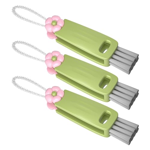 Image of 3 in 1 Cup Lid Gap Cleaning Brush Set, Multifunctional Bottle Clean-ing Brush, Cup Lid Gap Cleaner, Home Kitchen Crevice Cleaning Brush Tools (Green)