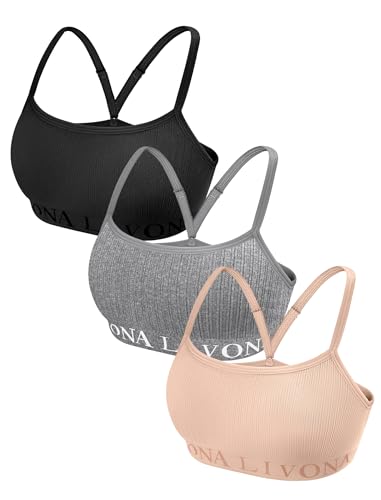 Livona 3-Pack Seamless Bralette Set - Soft Training Bras & Sports Bras for Teens, Comfortable Wire-Free Bras for Girls 6