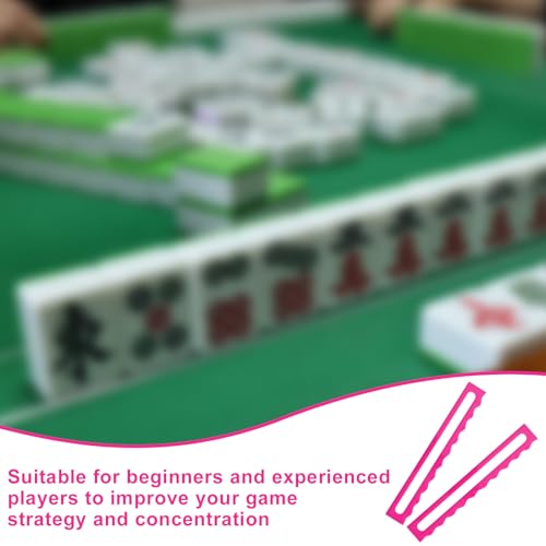 4 piezas Mah Jongg lector reglas acrílico rosa miniatura 4