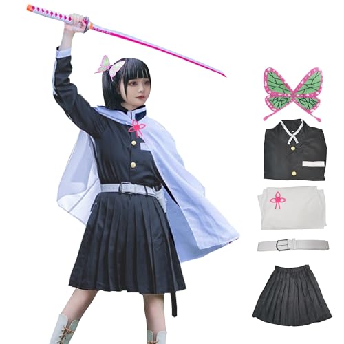 IOPBOT Disfraz de cosplay de Kanao Tsuyuri para mujer, disfraz de anime Kochou con capa, bata y vestido (cosplay de Kanao, talla L)